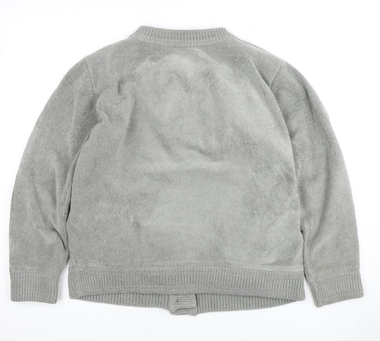 Womens UK Size L Reflect Grey Cardigan Jumper
