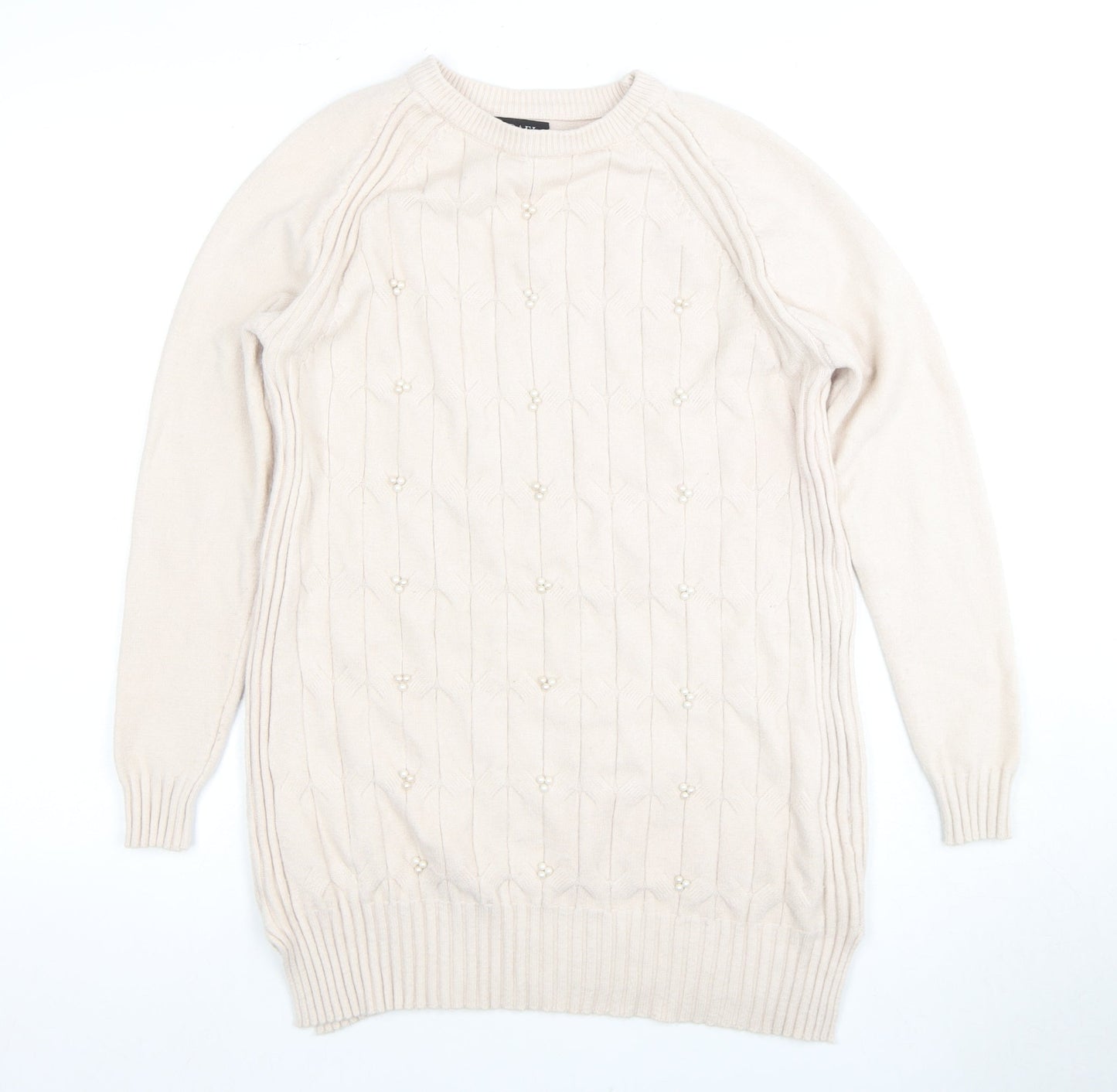 Womens UK Size XL BUISDAEI Beige Pullover Jumper