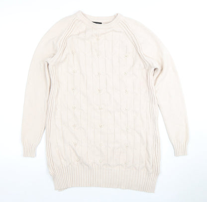 Womens UK Size XL BUISDAEI Beige Pullover Jumper