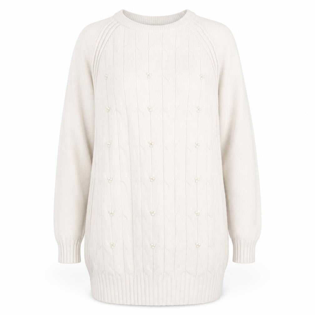 Womens UK Size XL BUISDAEI Beige Pullover Jumper