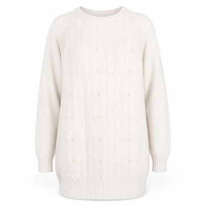 Womens UK Size XL BUISDAEI Beige Pullover Jumper