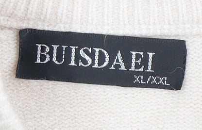Womens UK Size XL BUISDAEI Beige Pullover Jumper