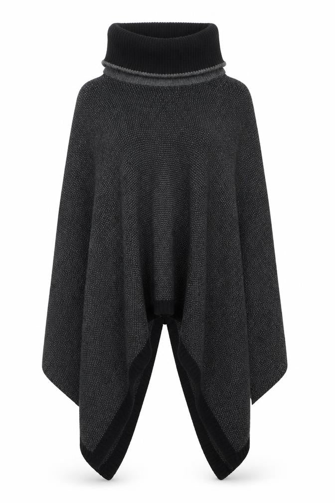 Womens UK Size One Size COCOGIO Black Cape Jumper