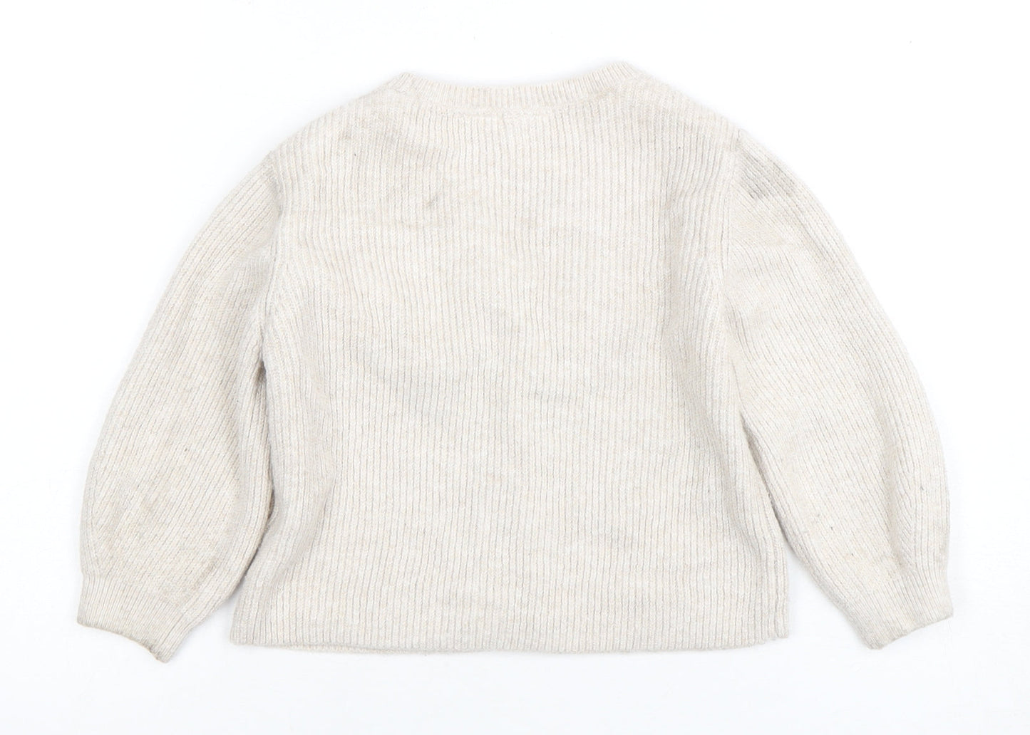 Zara Unisex Baby Beige Cardigan 18-24 Months Knit Cotton Blend