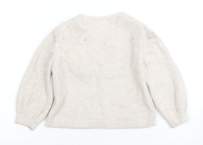 Zara Unisex Baby Beige Cardigan 18-24 Months Knit Cotton Blend