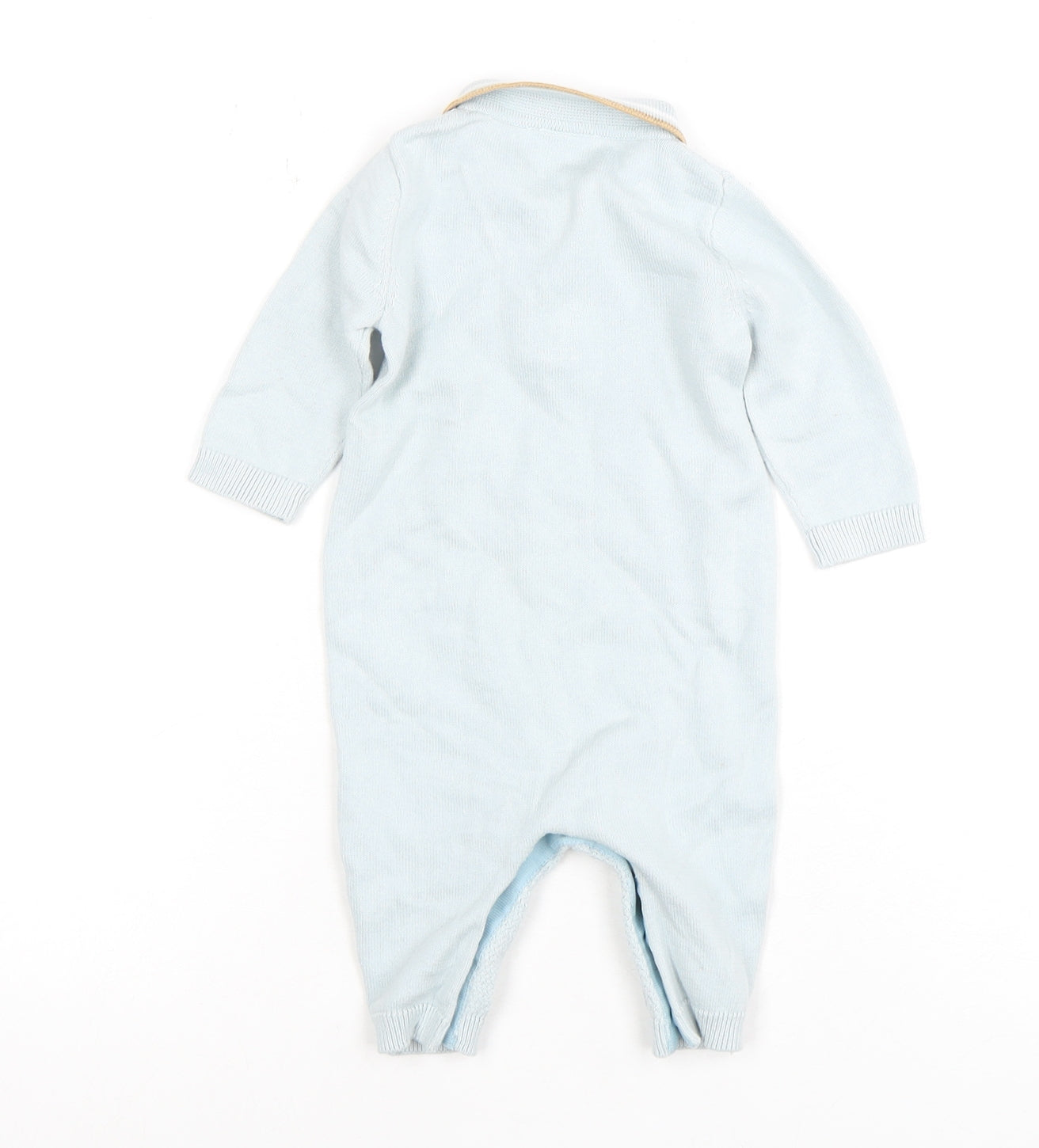 Next Unisex Baby Blue Knit Babygrow 0-3 Months