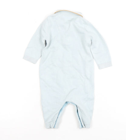 Next Unisex Baby Blue Knit Babygrow 0-3 Months