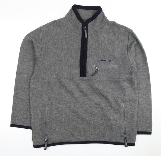 Firetrap Men's Grey Full Zip Jumper, Size L