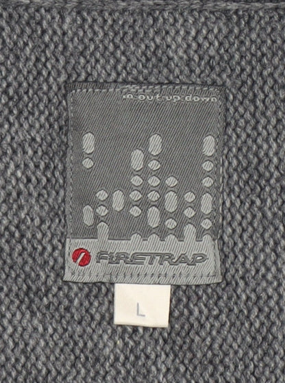 Firetrap Men's Grey Full Zip Jumper, Size L