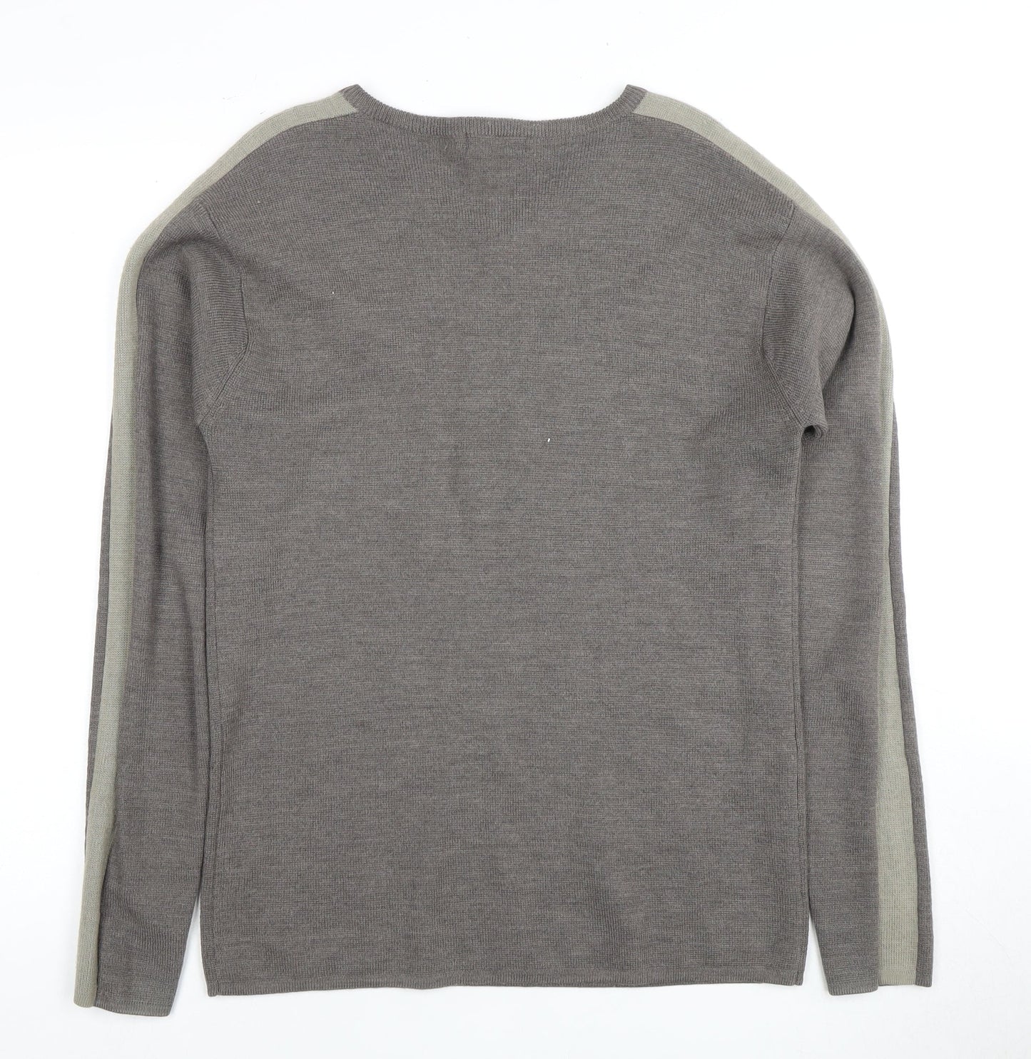 REISS Men's Grey V-Neck Wool Pullover - Size Unknown