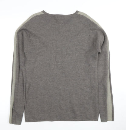 REISS Men's Grey V-Neck Wool Pullover - Size Unknown