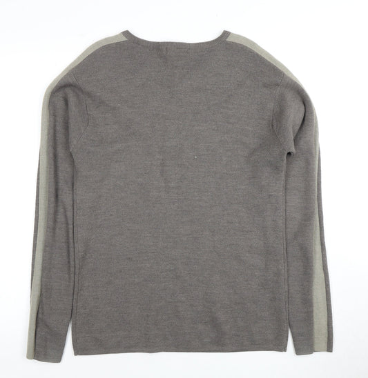 REISS Men's Grey V-Neck Wool Pullover - Size Unknown