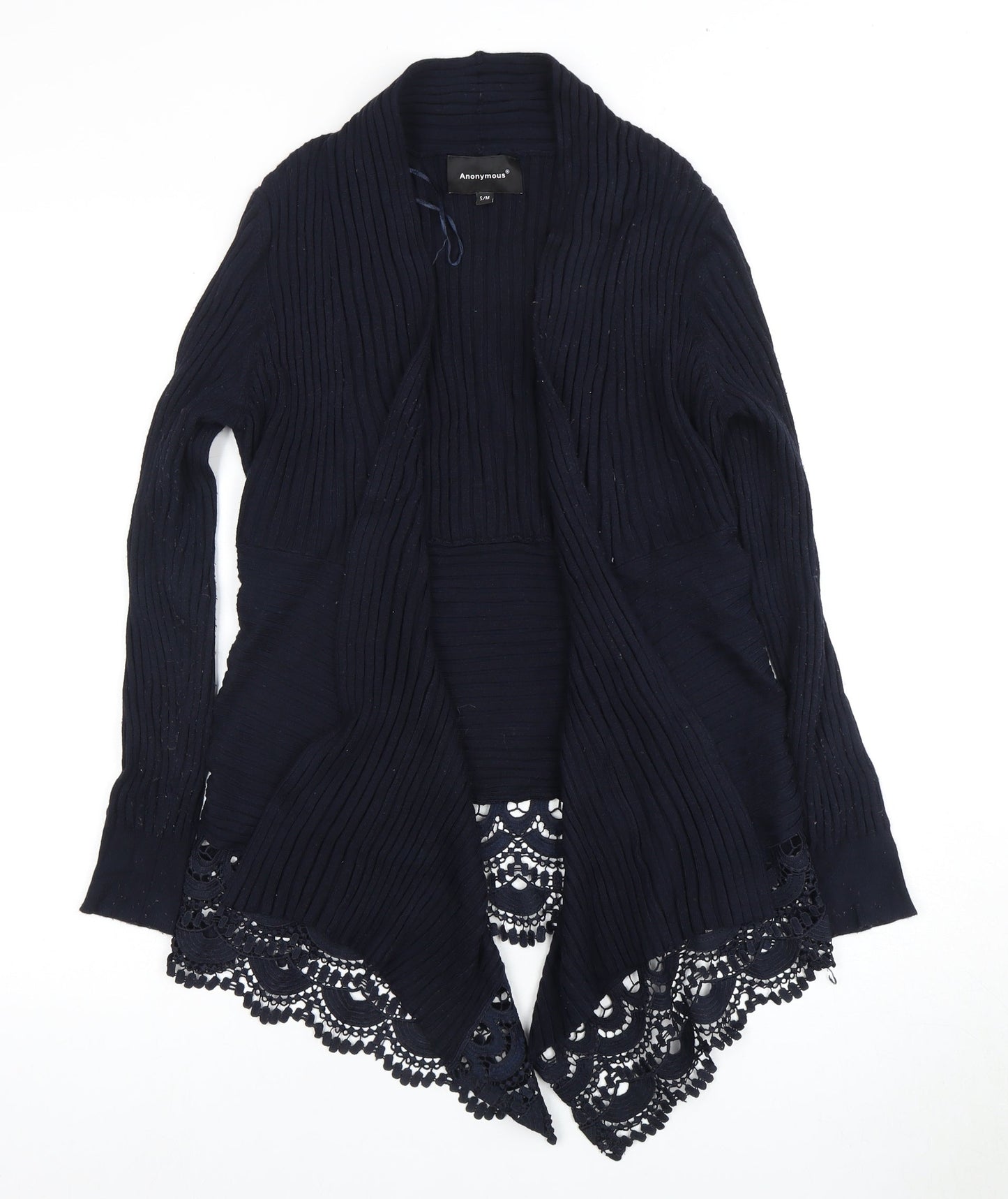 Womens UK Size S/M Anonymous Blue Cardigan Jumper