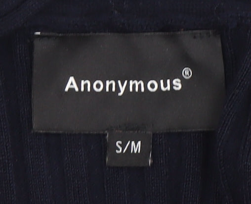 Womens UK Size S/M Anonymous Blue Cardigan Jumper