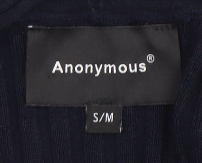 Womens UK Size S/M Anonymous Blue Cardigan Jumper