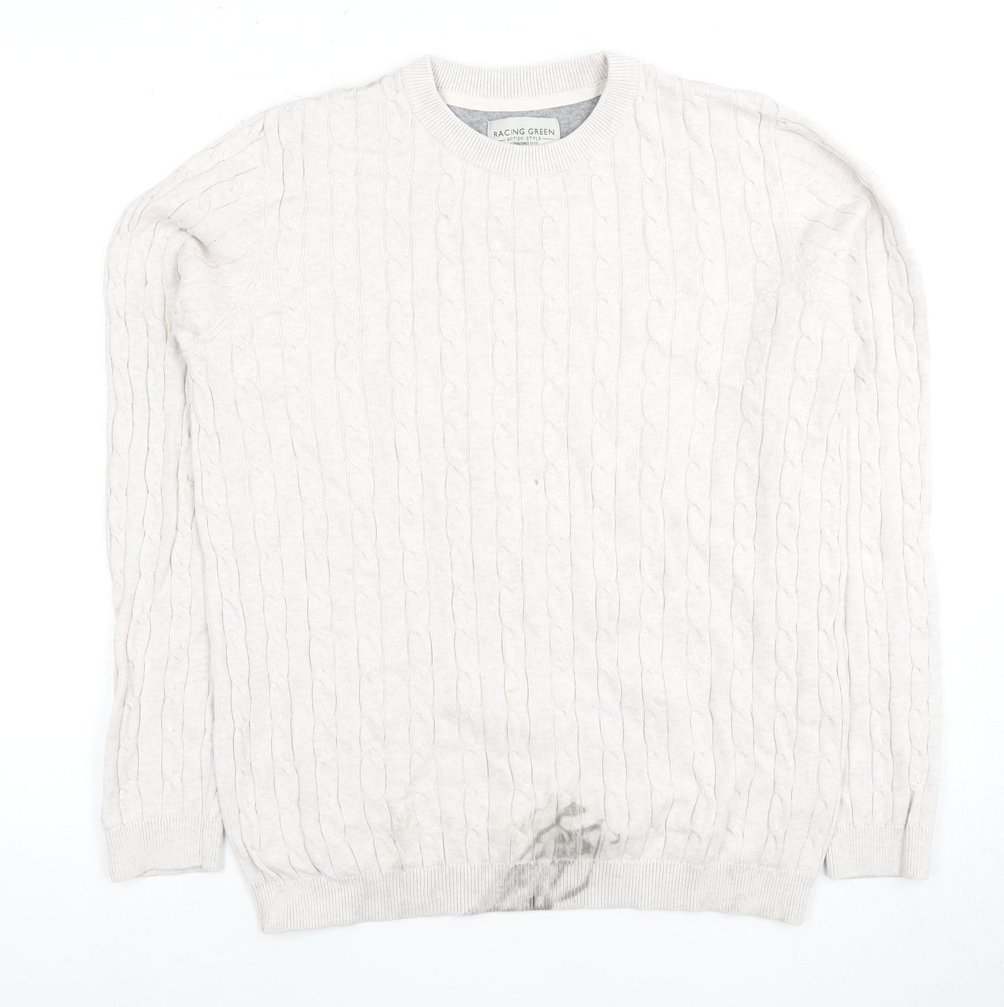 Mens UK Size M Racing Green Ivory Pullover
