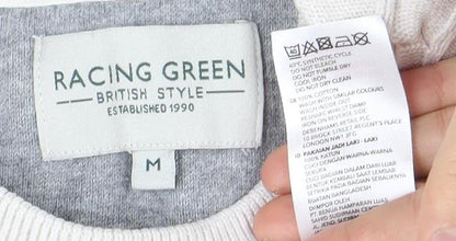 Mens UK Size M Racing Green Ivory Pullover