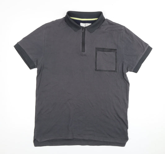 Jasper Conran Men's Grey Polo, M, Relaxed Modern Style
