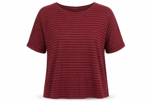 Front view of Principles Women's Red Striped Jersey Top, size 10
