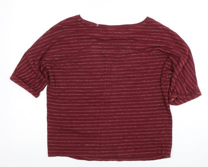 Womens UK Size 10 Principles Red Jersey T-Shirt