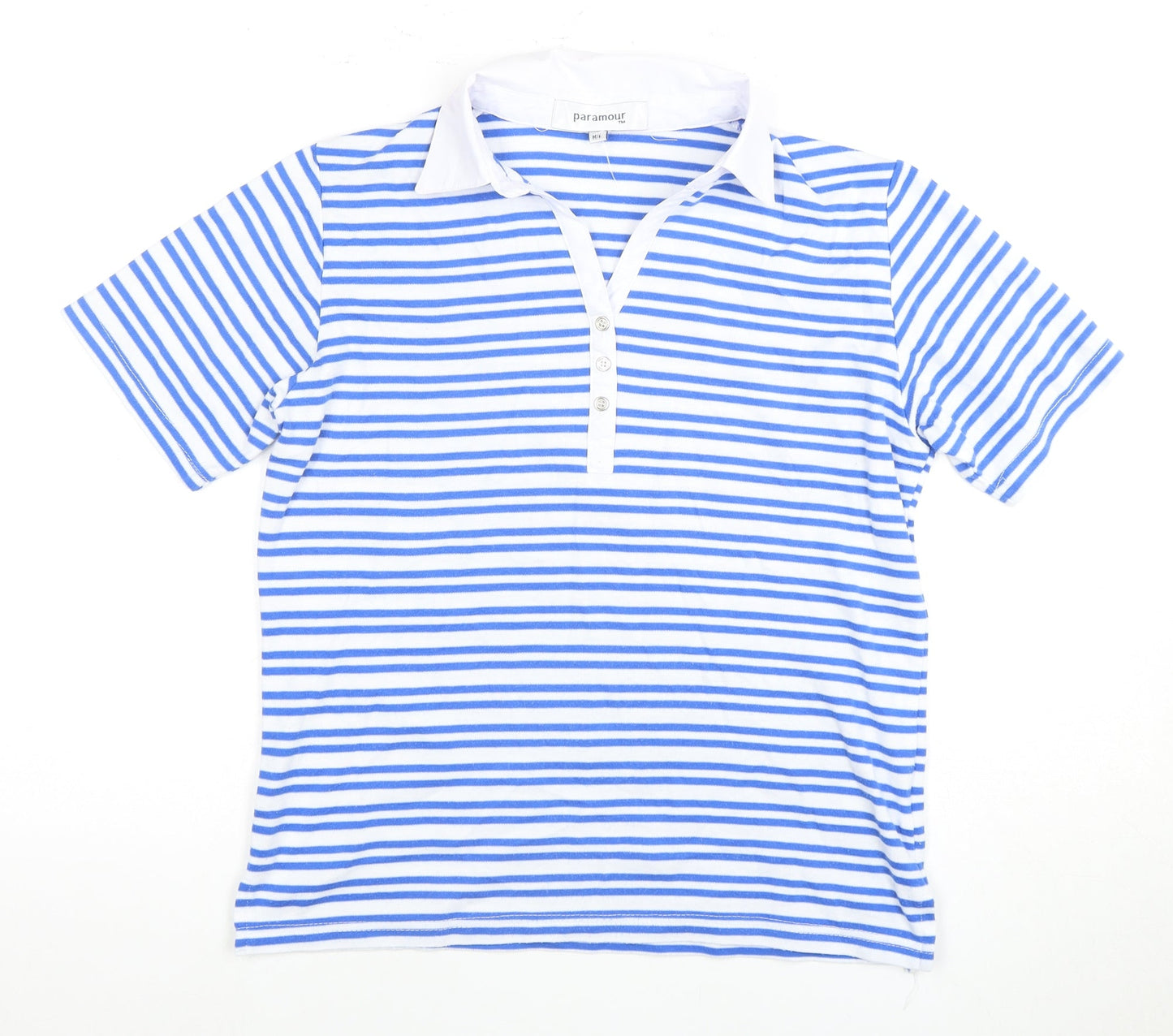 Womens UK Size M Paramour Blue Basic Polo