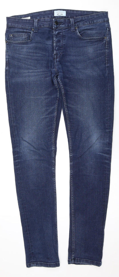 Unisex Adultss UK Size L ONLY & SONS Regular Fit Skinny Blue Jeans