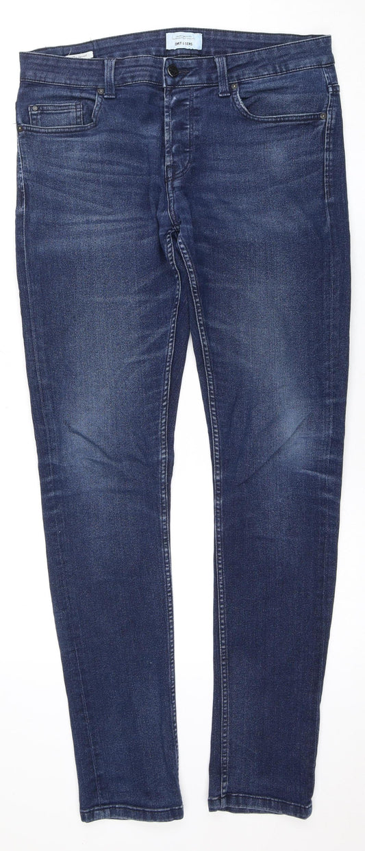 Unisex Adultss UK Size L ONLY & SONS Regular Fit Skinny Blue Jeans