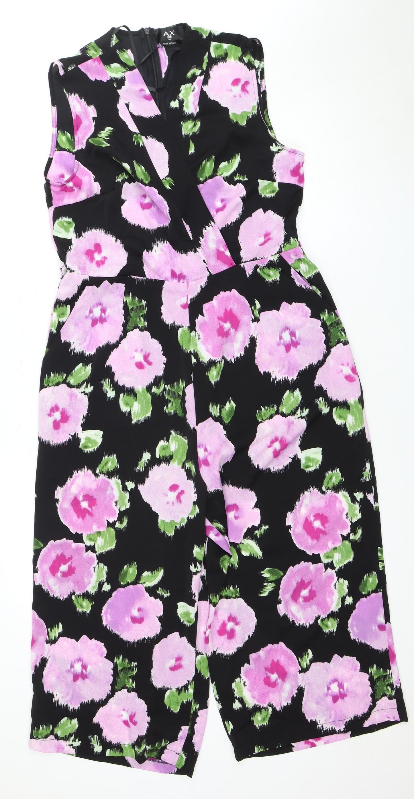 AX Paris Women's Black Floral Jumpsuit Size 14