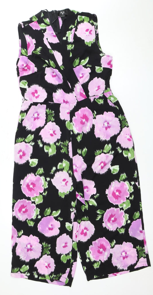 AX Paris Women's Black Floral Jumpsuit Size 14