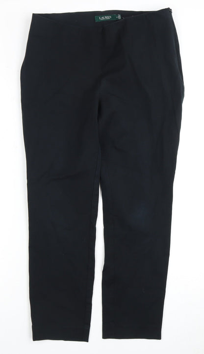 Womens UK Size 10 Lauren Ralph Lauren Slim Fit Casual Black Trousers