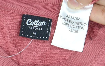 Mens UK Size M Cotton Traders Pink Pullover Sweatshirt