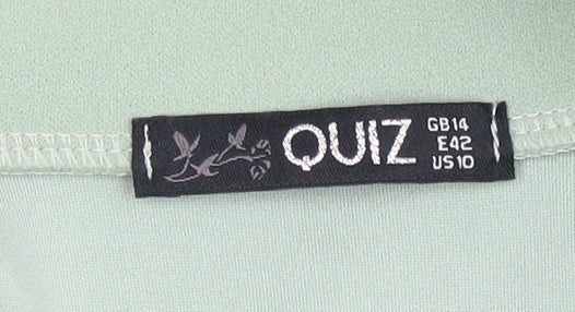 Quiz Women's Green Double-Breasted Blazer, Size 14