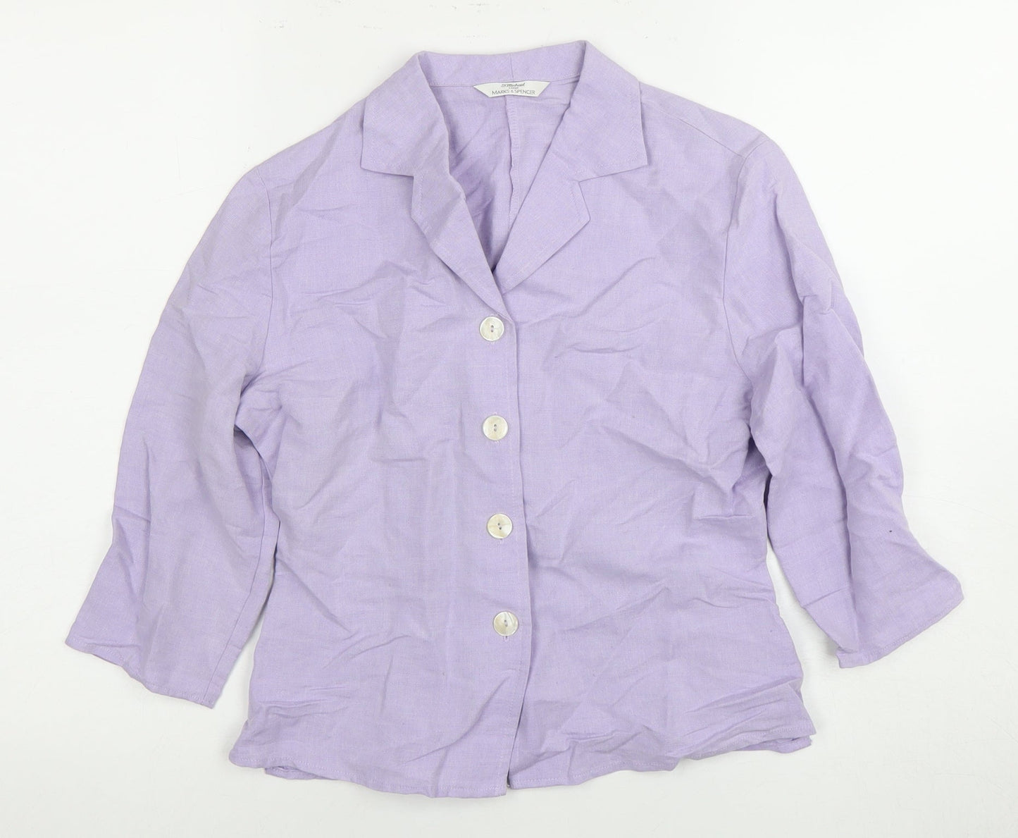 Womens UK Size 10 Marks and Spencer Multicoloured Basic Button-Up