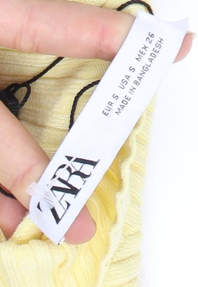 Womens UK Size 18 Zara Yellow Jersey T-Shirt