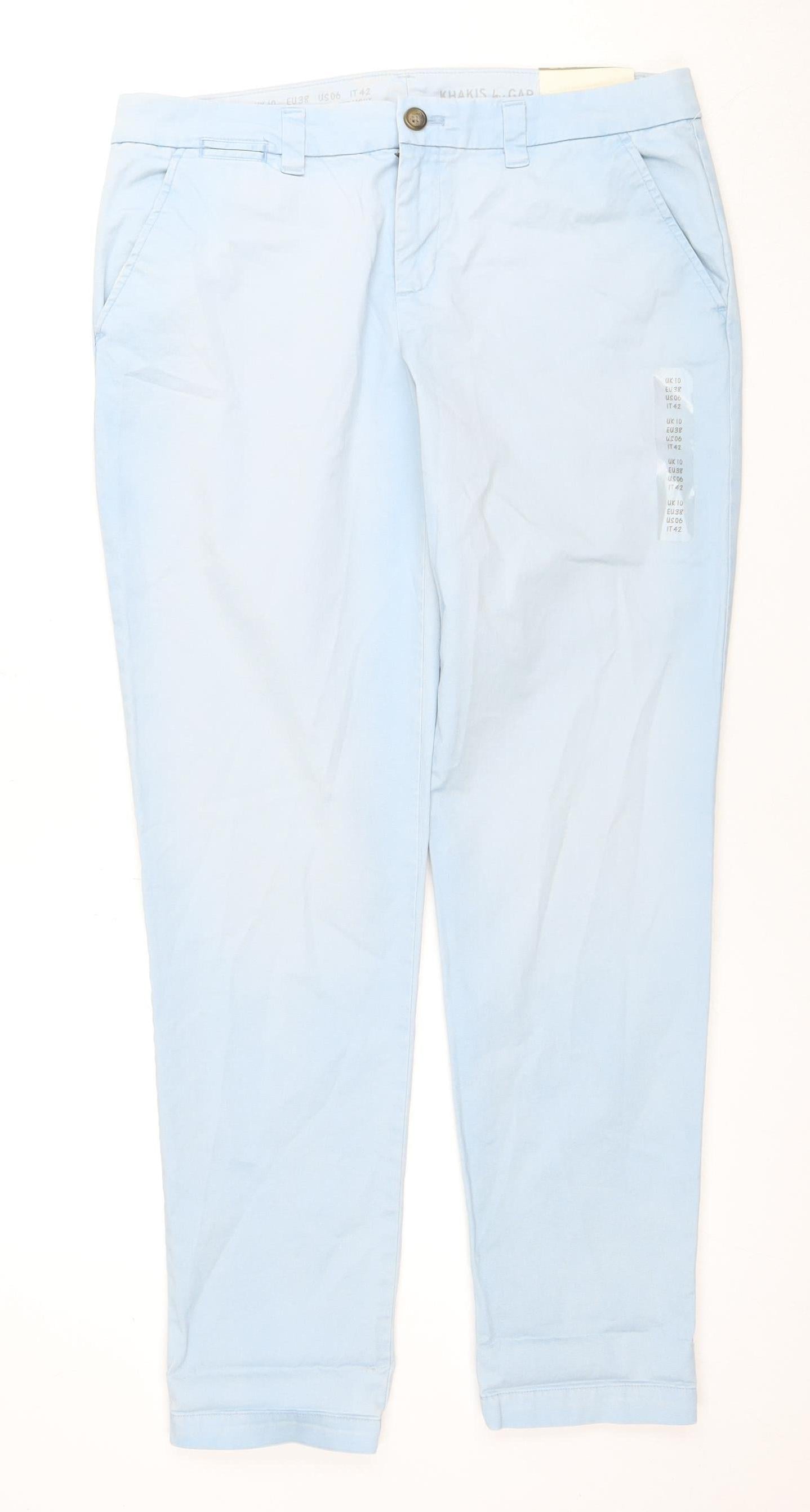 Womens UK Size 10 Gap Regular Fit Khakis Blue Trousers