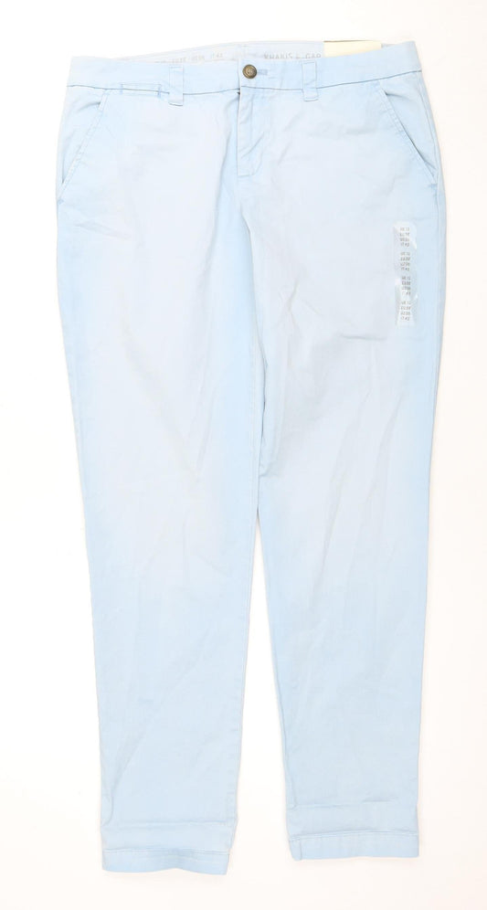 Womens UK Size 10 Gap Regular Fit Khakis Blue Trousers