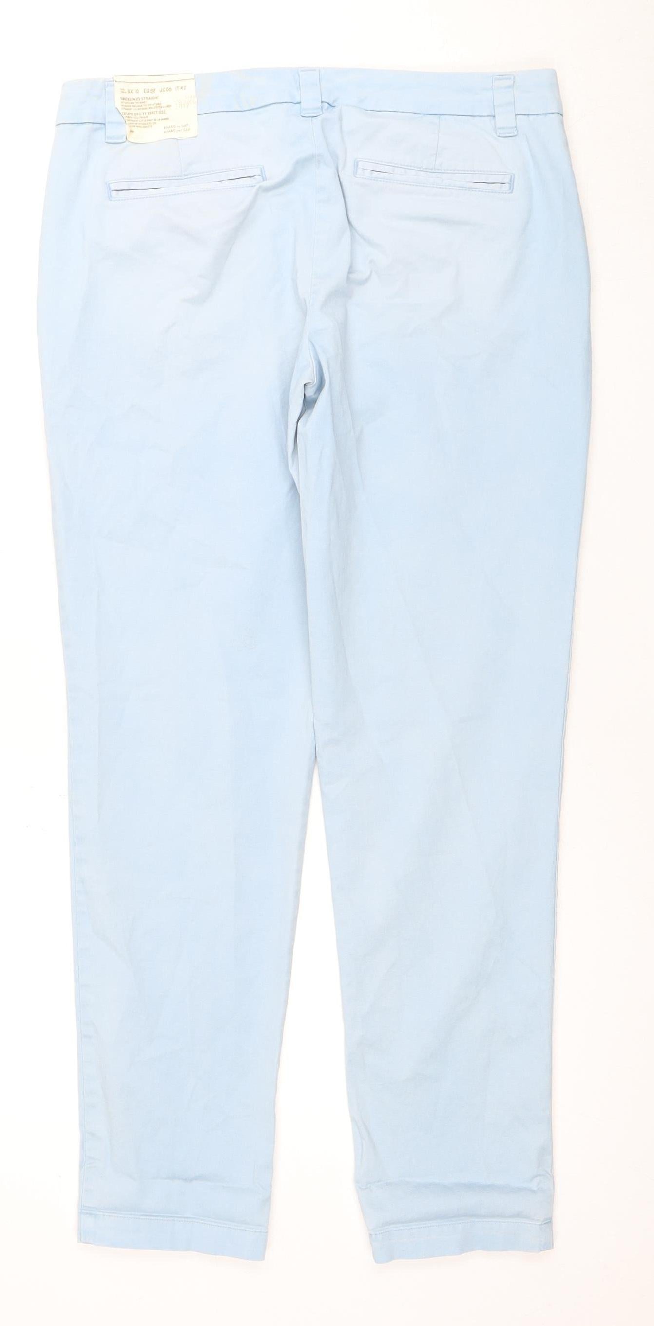 Womens UK Size 10 Gap Regular Fit Khakis Blue Trousers