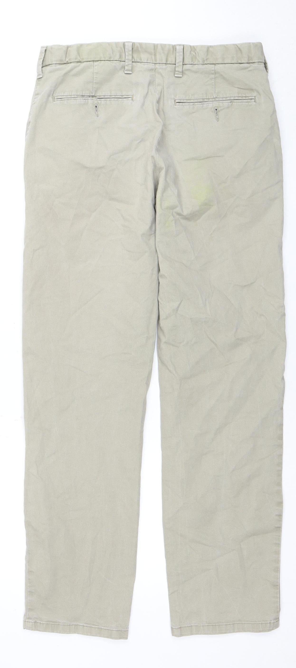 Marks and Spencer Men's Beige Chino Trousers, Size 30