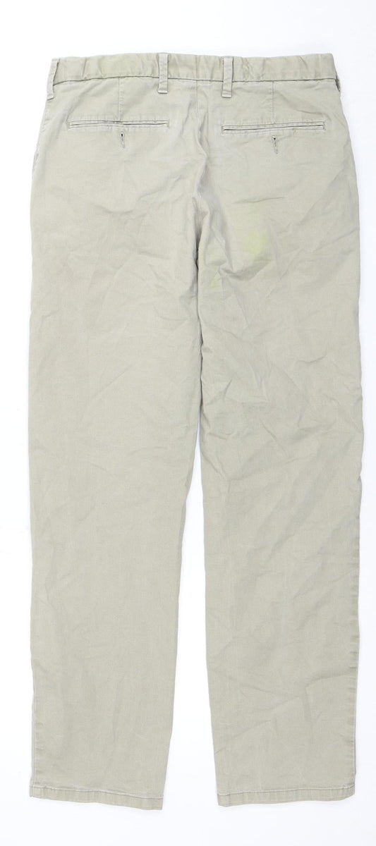Marks and Spencer Men's Beige Chino Trousers, Size 30