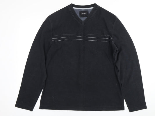 NEXT Men's Black V-Neck Pullover Jumper, L - Casual Classic