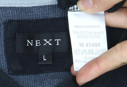 NEXT Men's Black V-Neck Pullover Jumper, L - Casual Classic