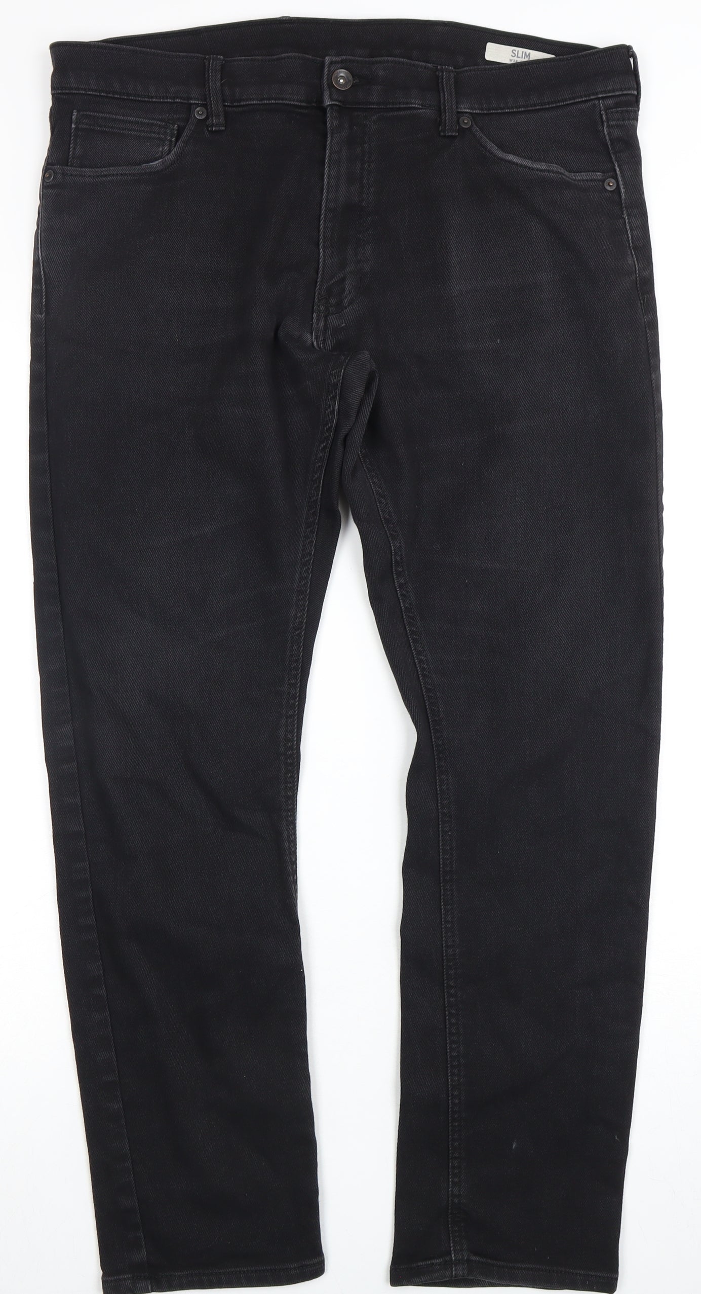 Marks and Spencer Men's Black Slim Jeans, Size 34