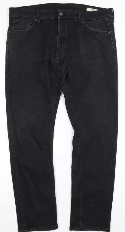 Marks and Spencer Men's Black Slim Jeans, Size 34