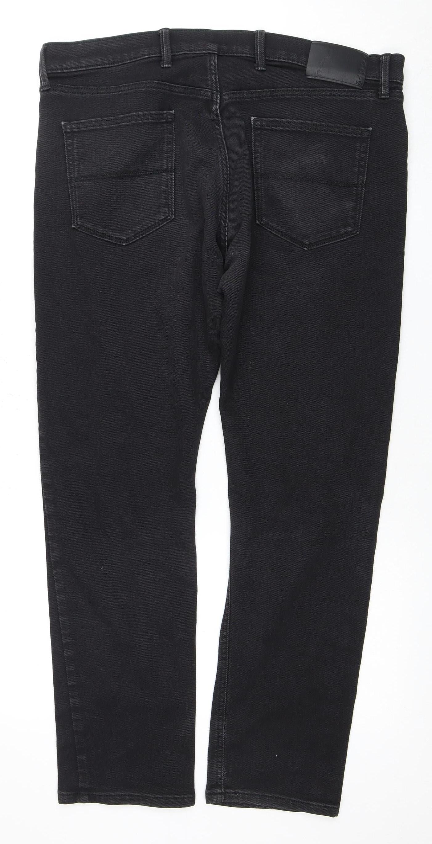 Marks and Spencer Men's Black Slim Jeans, Size 34