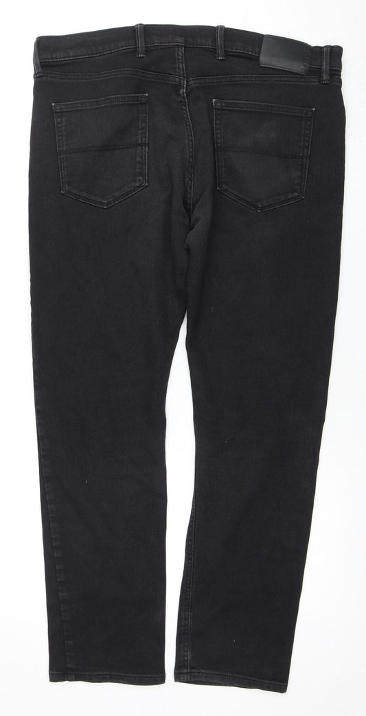 Marks and Spencer Men's Black Slim Jeans, Size 34