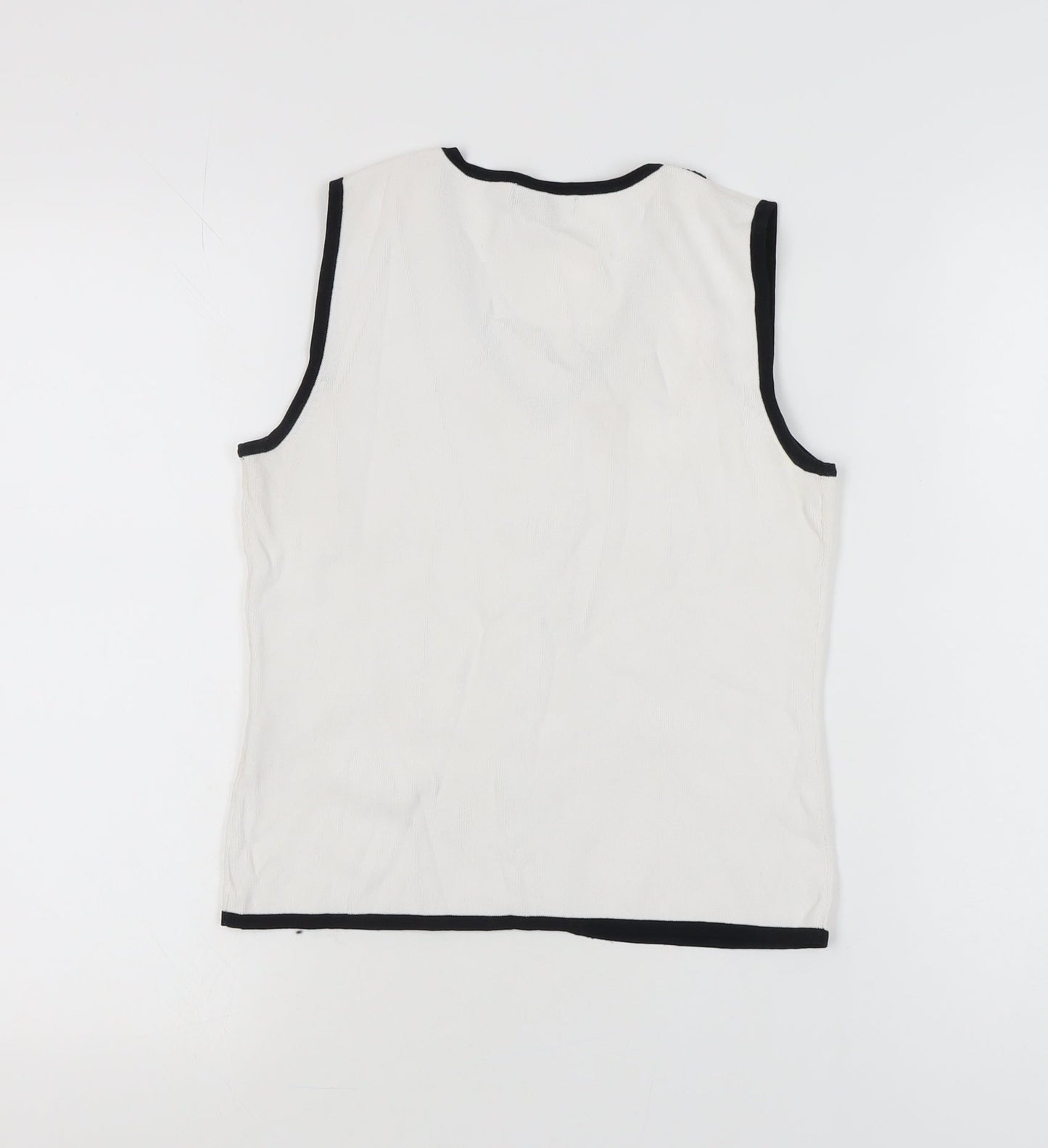 Womens UK Size S Ellie Louise White Basic Tank