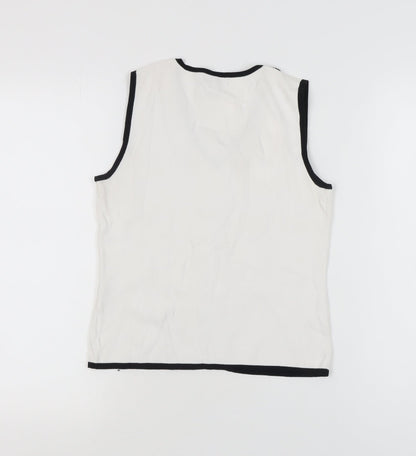 Womens UK Size S Ellie Louise White Basic Tank