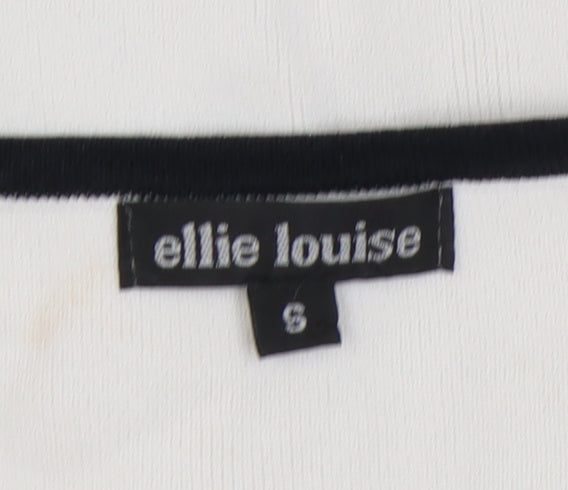 Womens UK Size S Ellie Louise White Basic Tank