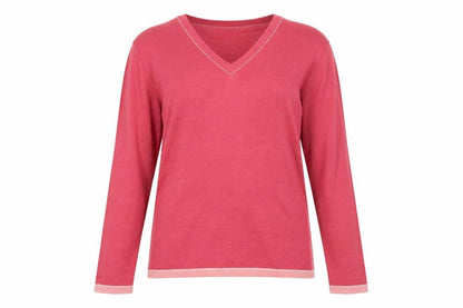 Ping Women's V-Neck Pullover Jumper, Size 16, Multicoloured