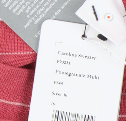 Ping Women's V-Neck Pullover Jumper, Size 16, Multicoloured